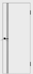 Межкомнатная дверь Техно-4 кромка AL-Чёрная ПГ (Белый)