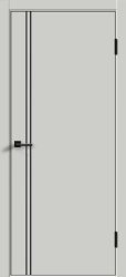 Межкомнатная дверь Техно-4 кромка AL-Чёрная ПГ (Серый)