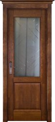 Дверь из массива ольхи М5 ПО (Античный орех)