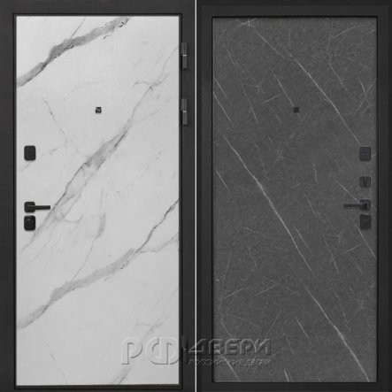 Входная металлическая дверь Профит Black (Мрамор арктик/Лава)