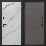 Входная металлическая дверь Профит Black (Мрамор арктик/Эковенге поперечный)