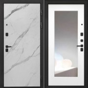Входная металлическая дверь Профит Black (Мрамор арктик/ФЛЗ-120М белая матовая)