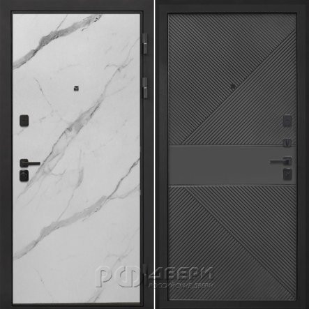 Входная металлическая дверь Профит Black (Мрамор арктик/ФЛ-613 черный крашеный)