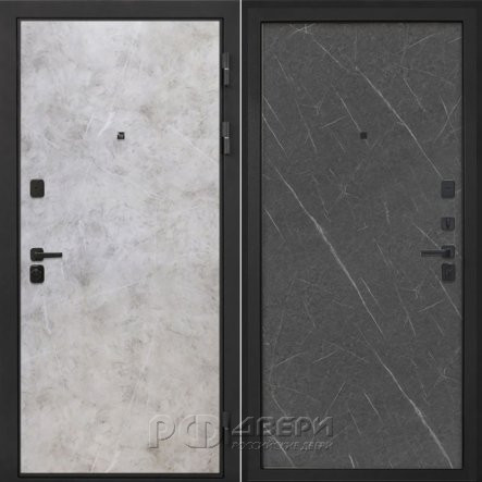 Входная металлическая дверь Профит Black (Мрамор светлый/Лава)