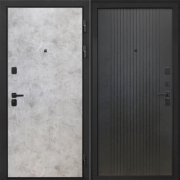 Входная металлическая дверь Профит Black (Мрамор светлый/Лофт черный)