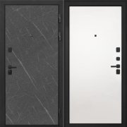 Входная металлическая дверь Профит Black (Гранит лава/Силк сноу)