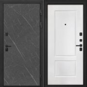 Входная металлическая дверь Профит Black (Гранит лава/КВ-2 белая матовая)
