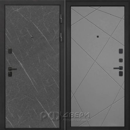 Входная металлическая дверь Профит Black (Гранит лава/Лучи-М графит)