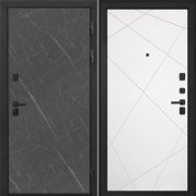 Входная металлическая дверь Профит Black (Гранит лава/Лучи-М милк)