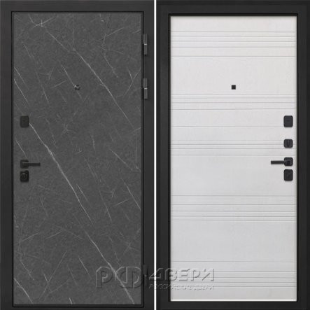 Входная металлическая дверь Профит Black (Гранит лава/ФЛ-316 белый ясень)
