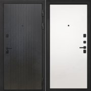 Входная металлическая дверь Профит Black (Лофт черный/Силк сноу)