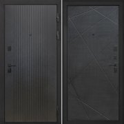 Входная металлическая дверь Профит Black (Лофт черный/Лучи-М венге распил кофе)