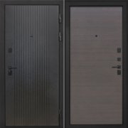 Входная металлическая дверь Профит Black (Лофт черный/Эковенге поперечный)