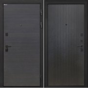Входная металлическая дверь Профит Black (Эковенге поперечный/Лофт черный)