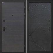 Входная металлическая дверь Профит Black (Эковенге поперечный/Лучи-М венге распил кофе)