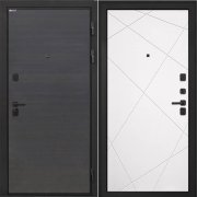 Входная металлическая дверь Профит Black (Эковенге поперечный/Лучи-М милк)