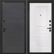 Входная металлическая дверь Профит Black (Эковенге поперечный/ФЛ-243-м белая матовая)