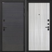 Входная металлическая дверь Профит Black (Эковенге поперечный/В-07 Сандал белый)
