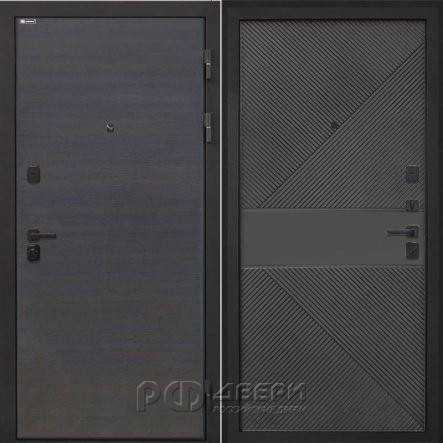 Входная металлическая дверь Профит Black (Эковенге поперечный/ФЛ-613 черный крашеный)