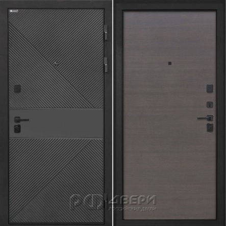 Входная металлическая дверь Профит Black (ФЛ-613 черный (крашеный)/Эковенге поперечный)