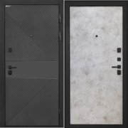Входная металлическая дверь Профит Black (ФЛ-613 черный (крашеный)/Мрамор светлый)