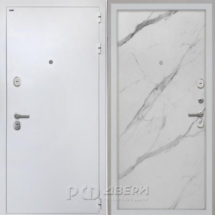 Входная металлическая дверь Колизей white (Мрамор арктик)