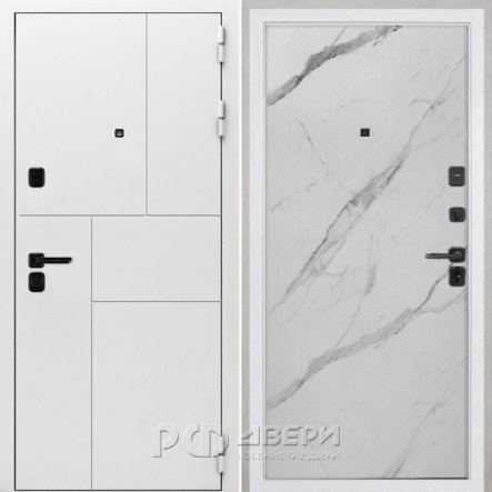 Входная металлическая дверь Спарта New White (Мрамор арктик)