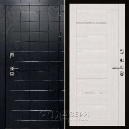 Входная металлическая дверь Albero Black LIGHT 2110 (Грань/Зеркало капучино велюр)