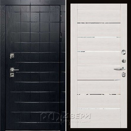 Входная металлическая дверь Albero Black LIGHT 2125 (Грань/Зеркало капучино велюр)