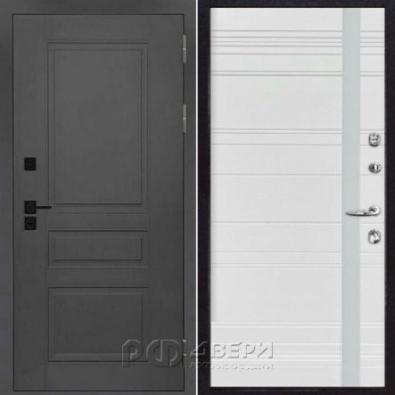 Входная металлическая дверь Solid Style S11 (Cерый нубук soft/Эмаль белая)