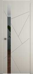 Межкомнатная дверь Геометрия 6 ПО (Латте/Зеркало грей)
