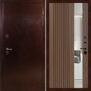 Входная металлическая дверь Термо Сибирь (Антик медный/Дуб тангент коньяк №130)
