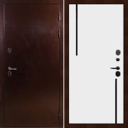 Входная металлическая дверь Термо Сибирь (Антик медный/Белая шагрень №131)
