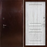 Входная металлическая дверь Термо Сибирь (Антик медный/Сосна белая №110)