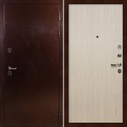 Входная металлическая дверь Термо Сибирь (Антик медный/Беленый дуб №1)