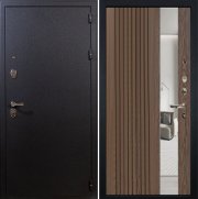 Входная металлическая дверь Рим (Черный шелк/Дуб тангент коньяк №130)