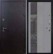 Входная металлическая дверь Рим (Черный шелк/Грей шагрень №135)