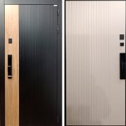 Входная металлическая дверь Конструктор Smart lock Y12 (Шагрень черная/Белый мат)