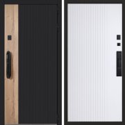 Входная металлическая дверь Конструктор Smart lock DZ 888 (Шагрень черная/Белый мат)