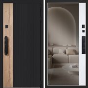 Входная металлическая дверь Конструктор Smart lock DZ 888 (Шагрень черная/Зеркало)
