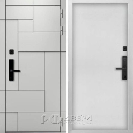 Входная металлическая дверь Tetris (Вайт/00 Белый мат)