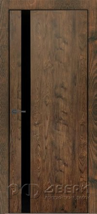 Межкомнатная дверь Тамбурат 4204 кромка AL-Черная ПО (Орех шоколадный/Лакобель черное)