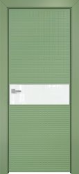 Межкомнатная дверь Вирджиния ПО (Эмаль RAL 6021/Стекло матовое)
