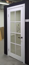 Межкомнатная дверь Неаполь фрезерованный ПО (Эмаль голубая/Зеркало)