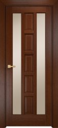 Межкомнатная дверь Вена ПО (Красное дерево/Сатинат бронза)