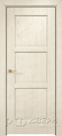 Межкомнатная дверь Квадро ПГ (Эмаль слоновая кость/Патина коричневая)