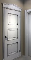Милан ПО (Эмаль RAL 7040/Со стеклом белый Сатинат роспись 3)