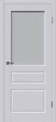 Межкомнатная дверь Честер ПО (Эмаль серая/Белый сатинат)