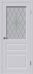 Межкомнатная дверь Честер ПО (Эмаль серая/Стекло ромб)