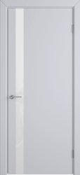 Межкомнатная дверь Ньюта ЕТТ ПО (Эмаль серая/Белый лакобель)